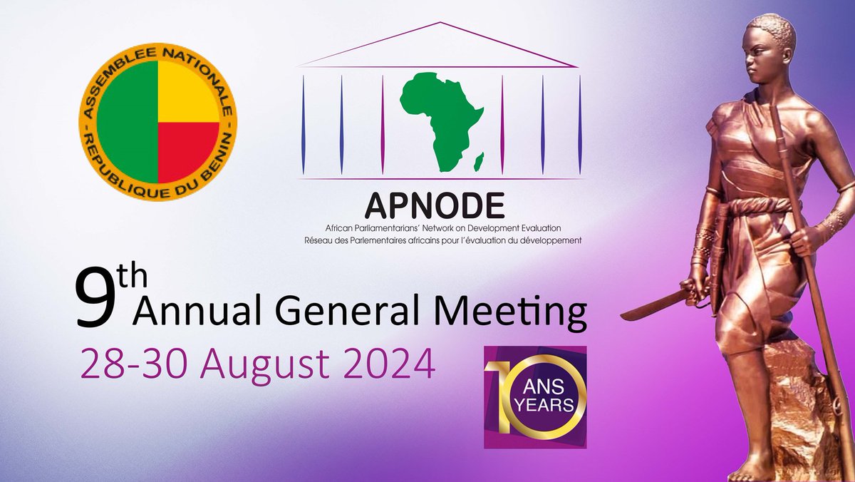 🌍 Celebrating 10 years of APNODE! 🎉

9th APNODE AGM in Cotonou marked a decade of advancing the evaluation culture across Africa. Parliamentarians, evaluation experts and partners gathered to reflect, collaborate and plan for the future. 
#APNODE2024 #Cotonou2024 #Evaluation