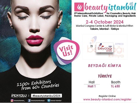 02-04 Ekim 2024 tarihlerinde gerçekleşecek Kozmetik Fuarında yer almaktayız. Ziyaretiniz için teşekkür ederiz.