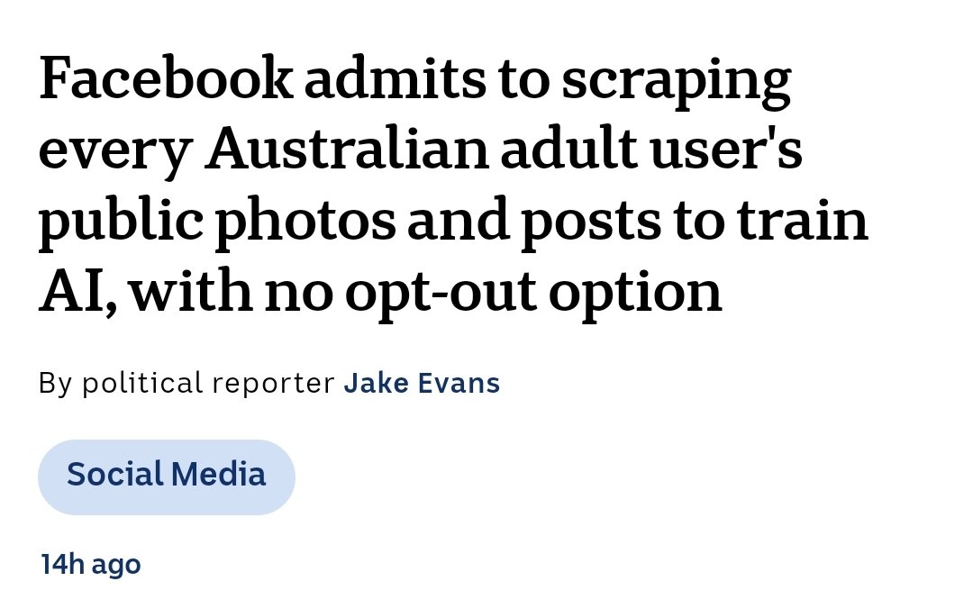 🚨 FACEBOOK'S SECRET DATA RIPOFF: Your Pics Are Training AI, and You're Getting NOTHING! $TAO army! 😤 Ready for some MIND-BLOWING news that'll make your blood BOIL? 

Facebook just ADMITTED to STEALING every Aussie's public data to train their AI!  That's right, your dog pics,