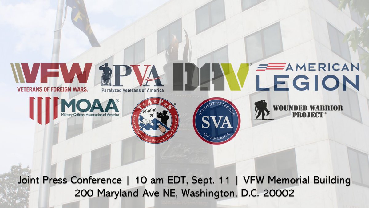 The American Legion (@americanlegion) on Twitter photo Tune in NOW.
We're joining w/ <a href="/VFWHQ/">VFW National HQ</a>, <a href="/PVA1946/">Paralyzed Veterans of America (PVA)</a>, <a href="/DAVHQ/">Disabled American Veterans (DAV)</a>, <a href="/MilitaryOfficer/">MOAA</a>, <a href="/TAPSorg/">TAPS</a>, <a href="/studentvets/">Student Veterans of America</a> & <a href="/wwp/">WWP</a> to urge Congress to fix the VA’s budget short fall immediately & highlight the dire consequences veterans & their families face Oct. 1.
Watch live: facebook.com/events/1564749…. Tune in NOW.
We're joining w/ <a href="/VFWHQ/">VFW National HQ</a>, <a href="/PVA1946/">Paralyzed Veterans of America (PVA)</a>, <a href="/DAVHQ/">Disabled American Veterans (DAV)</a>, <a href="/MilitaryOfficer/">MOAA</a>, <a href="/TAPSorg/">TAPS</a>, <a href="/studentvets/">Student Veterans of America</a> & <a href="/wwp/">WWP</a> to urge Congress to fix the VA’s budget short fall immediately & highlight the dire consequences veterans & their families face Oct. 1.
Watch live: facebook.com/events/1564749….