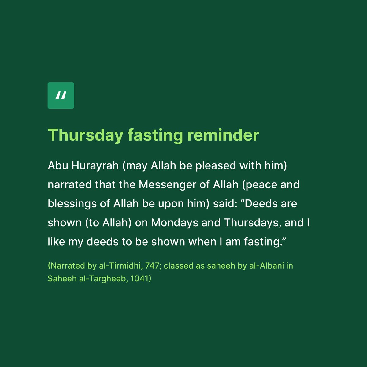 getmuslimquote's tweet photo. Thursday reminder: Remember to fast tomorrow if you can, and if you can’t share this post to remind others to fast. https://t.co/8QZaFzzbxp