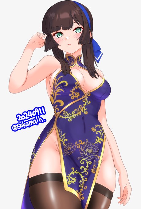 モガ旗袍#艦これ版真剣お絵描き60分一本勝負_20240911 