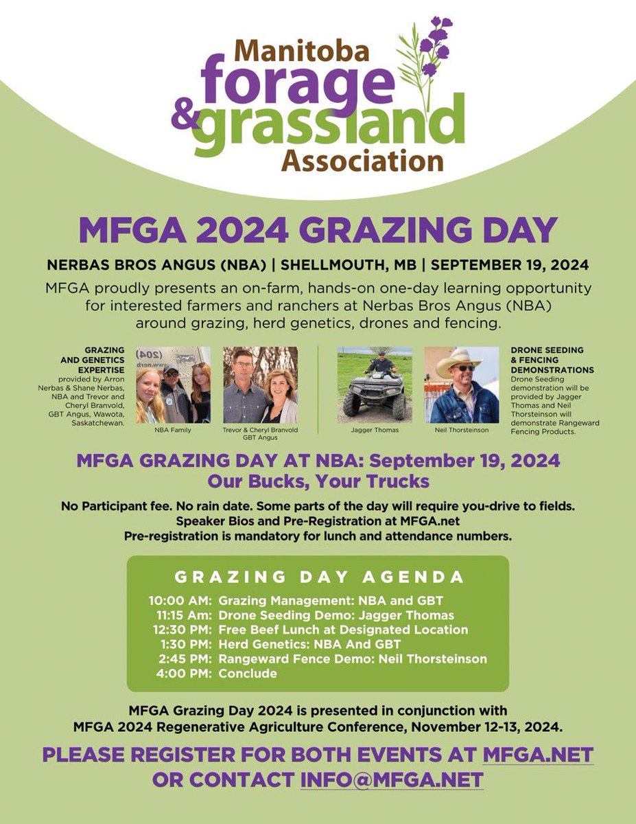 MFGA (@mbforages) on Twitter photo MFGA GRAZING DAY next week <a href="/NerbasBrosAngus/">Nerbas Bros. Angus</a> <a href="/gbtangus/">GBT ANGUS</a> <a href="/rangeward/">Range Ward</a> <a href="/JagThom18/">Jagger Thomas</a>
Be sure to sign up for this free event!!
See you there!!! MFGA GRAZING DAY next week <a href="/NerbasBrosAngus/">Nerbas Bros. Angus</a> <a href="/gbtangus/">GBT ANGUS</a> <a href="/rangeward/">Range Ward</a> <a href="/JagThom18/">Jagger Thomas</a>
Be sure to sign up for this free event!!
See you there!!!