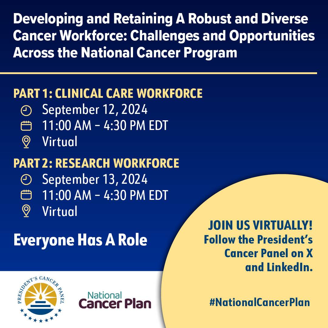 ASCO (@asco) on Twitter photo We are honored to participate in tomorrowās <a href="/PresCancerPanel/">President's Cancer Panel</a> discussion on optimizing clinical care & research workforce and appreciate panelās commitment to addressing challenges facing the onc workforce & impact on people with cancer. #Every1HasARole brnw.ch/21wMyUi We are honored to participate in tomorrowās <a href="/PresCancerPanel/">President's Cancer Panel</a> discussion on optimizing clinical care & research workforce and appreciate panelās commitment to addressing challenges facing the onc workforce & impact on people with cancer. #Every1HasARole brnw.ch/21wMyUi