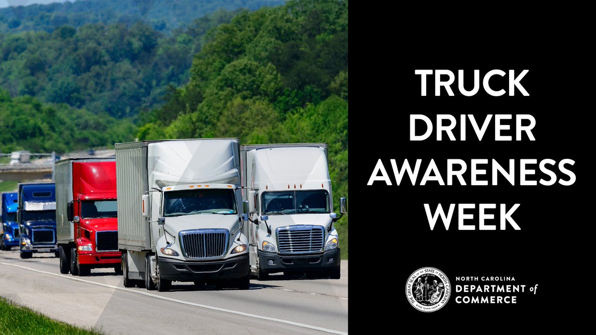 NCCommerce's tweet photo. #NCFunFact: there are approximately 277,040 trucking industry jobs in North Carolina. This accounts for roughly 1 in every 15 jobs in NC!
Data: https://t.co/Xf3CjmIBR6
#TruckDriverAwarenessWeek https://t.co/BmWrb9xLyR
