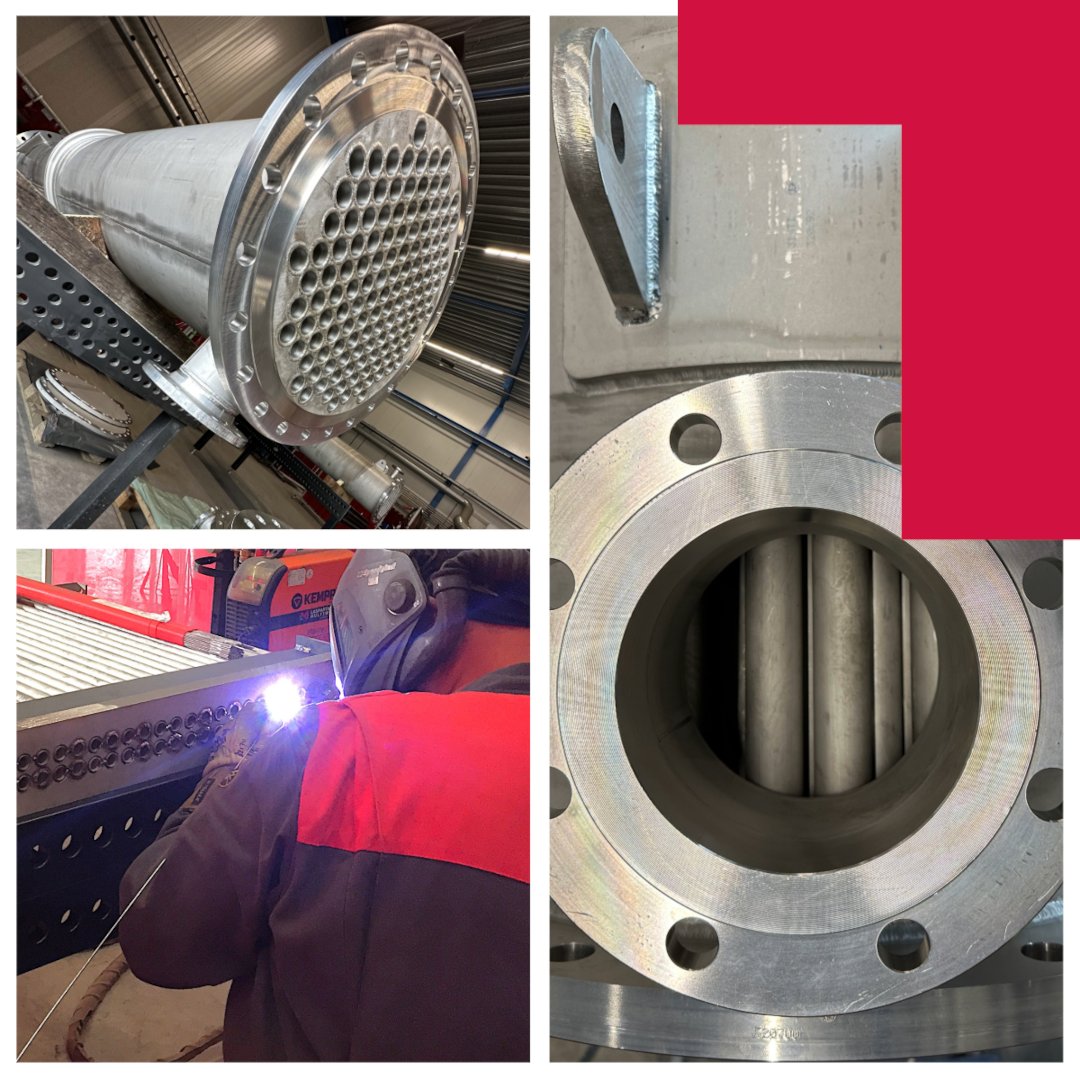 TMS_IS's tweet photo. Eén van de TMS specialisaties: De productie en revisie van industriële warmtewisselaars🔥: Shell- en tube-warmtewisselaars met vaste pijpplaten of met een 'floating head', U-bundels en Air Fin-koelerbanken. In materialen zoals koolstofstaal, RVS, Hastelloy, duplex etc 👨‍🏭. https://t.co/RUVYGQ4t5j