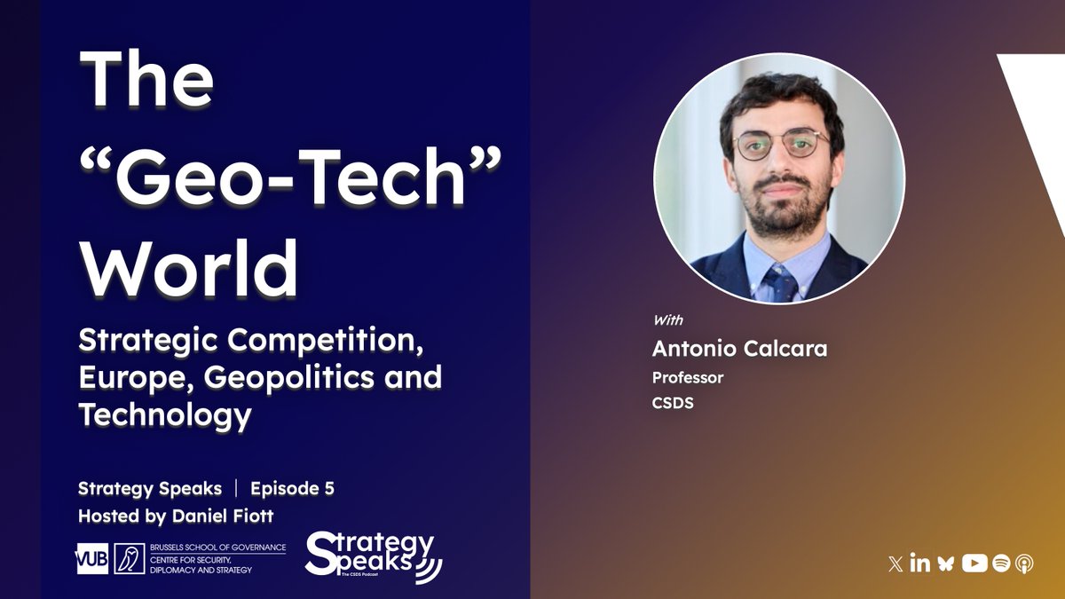 CSDS_Brussels's tweet image. ❗ New Strategy Speaks Episode❗

In our latest episode of the #StrategySpeaks podcast, @AntonioCalcara joins @DanielFiott to discuss all things #GeoTech and his research project #CODE.

Listen via Apple 🔸 podcasts.apple.com/be/podcast/str…

Listen via Spotify 🔸 podcasters.spotify.com/pod/show/csds/…