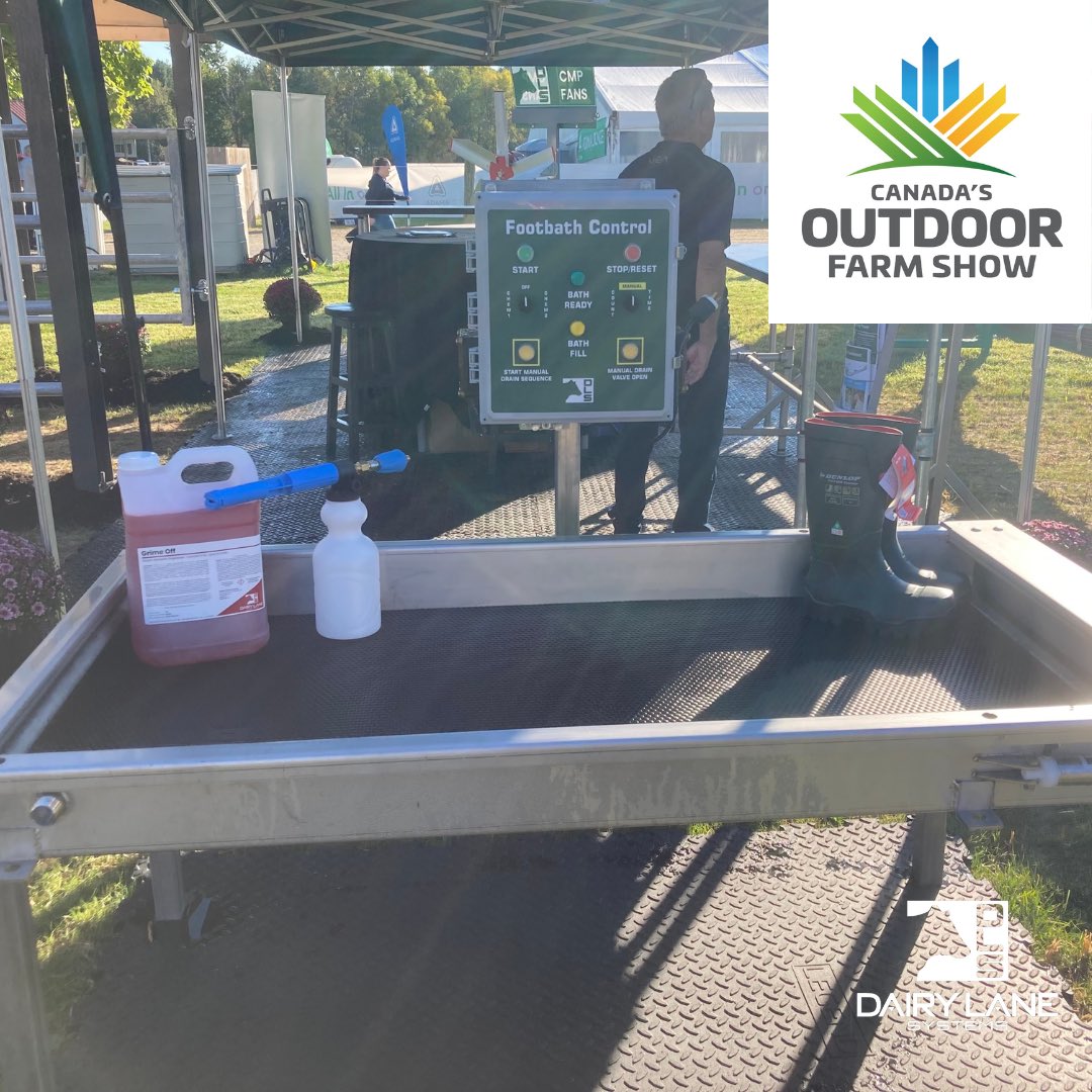 dairylanesystem's tweet photo. Two more days of the Outdoor Farm Show! Come visit the DLS booth and check out some of our key products, as well as our new DLS Auto-Count Foot Baths! #cofs24 https://t.co/7nIeiD7R0Q