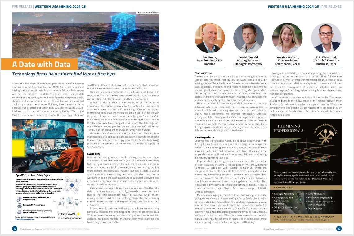 verai_discover's tweet photo. VerAI’s VP, Lorraine Godwin, is featured in @GBReports  Western USA Mining! She highlights how our AI-driven approach and focus on high-quality, unbiased data leads to high probability, drill-ready mineral targets. Partner with us! https://t.co/HKv6wuQDg2 https://t.co/NKFeMagcS4