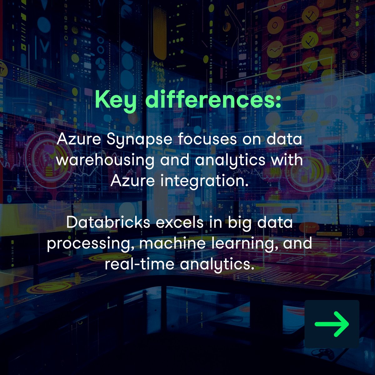 DataCamp's tweet photo. 🔍 Real-time analytics with Azure Synapse or machine learning pipelines in Databricks—which should you choose? 

Explore their features, use cases, and integration capabilities to help you decide.

Read on 👉 https://t.co/T4yg1f4zoB

#DataScience #AzureSynapse #Databricks https://t.co/M624yfWnZR