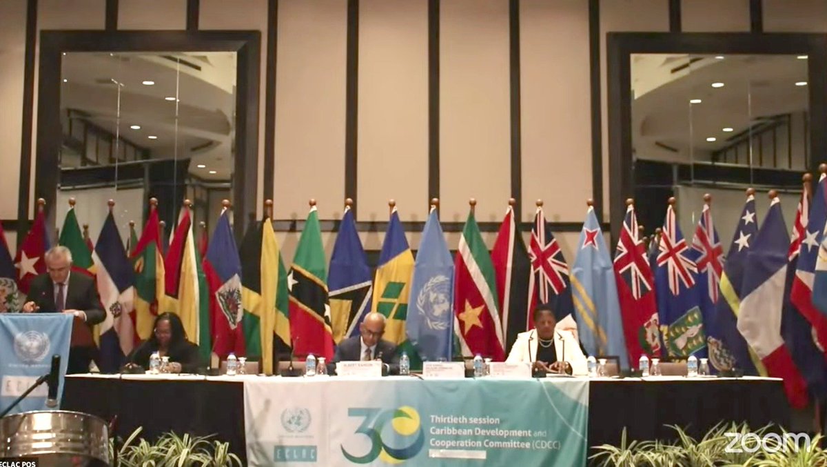 cepal_onu's tweet image. 💬Secretario Ejecutivo @JoseMSalazarX: El trigésimo período de sesiones del Comité de Desarrollo y Cooperación del Caribe #CDCC, que inauguramos hoy en 🇹🇹, ofrece una gran oportunidad para celebrar los logros de este órgano subsidiario de la #CEPAL y reflexionar sobre los retos