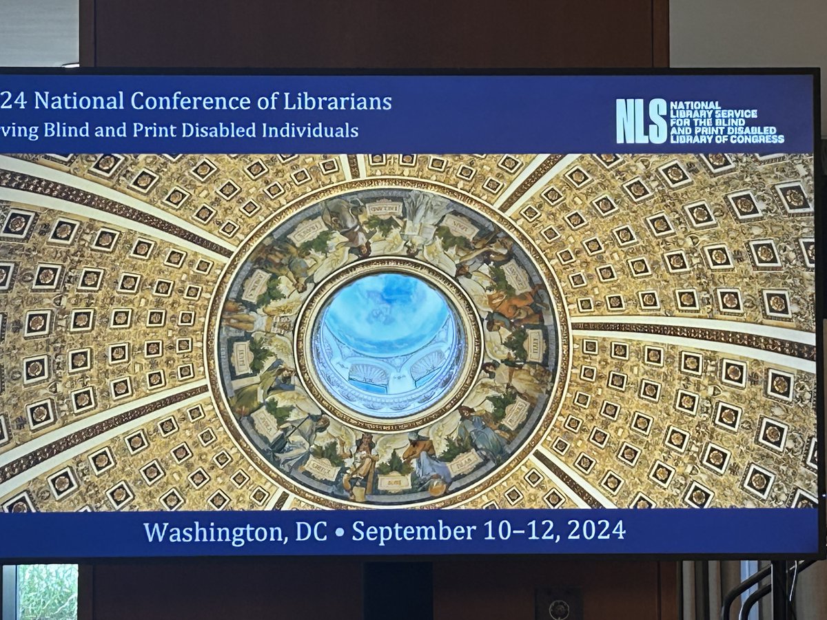 KLASlibraries's tweet photo. Good morning from the The Library of Congress‘ Madison building where day 2 of the National Library Service for the Blind and Print Disabled conference has begun. We’re excited to hear today’s keynote speaker &amp; have many conversations with colleagues &amp; friends. #NLS2024 #KLAS https://t.co/XkSw8By5E6