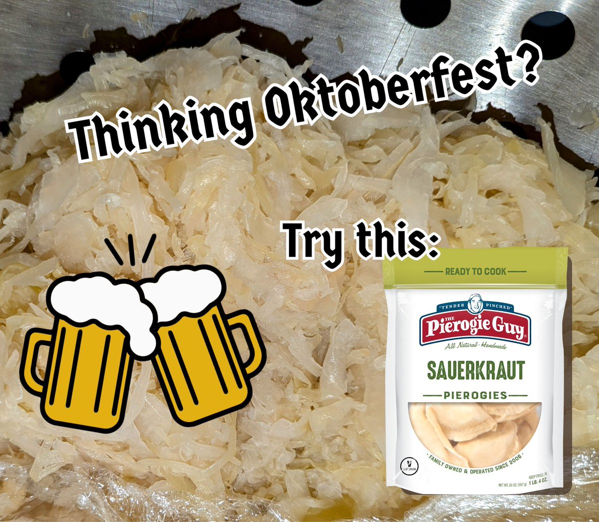 ThePierogieGuy's tweet photo. It's Oktoberfest season &amp; traditional flavors like our Potato Cheddar or Sauerkraut pierogi make a wonderful addition to any festive menu! Find 'em in the freezer section OR tell your favorite bar/restaurant they should call us! #oktoberfest #fall #party #pierogi https://t.co/DtdqyV2kfl
