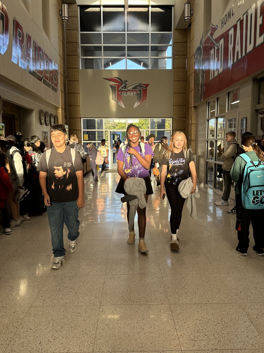 Going strong for day 2 of spirit week! #hurstisfirst #bandshirtday