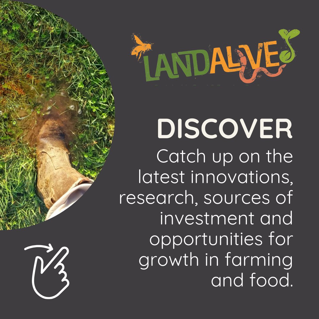 LandAliveSW's tweet image. Why should you attend LandAlive 2024?  
CONNECT  
DISCOVER  
INSPIRE &amp;amp; BE INSPIRED  
FUTURE PROOF   

Don't miss out, buy your ticket now&amp;gt; landalive.co.uk 

 #RegenerativeFarming #Sustainability #soilhealth #agroecolog