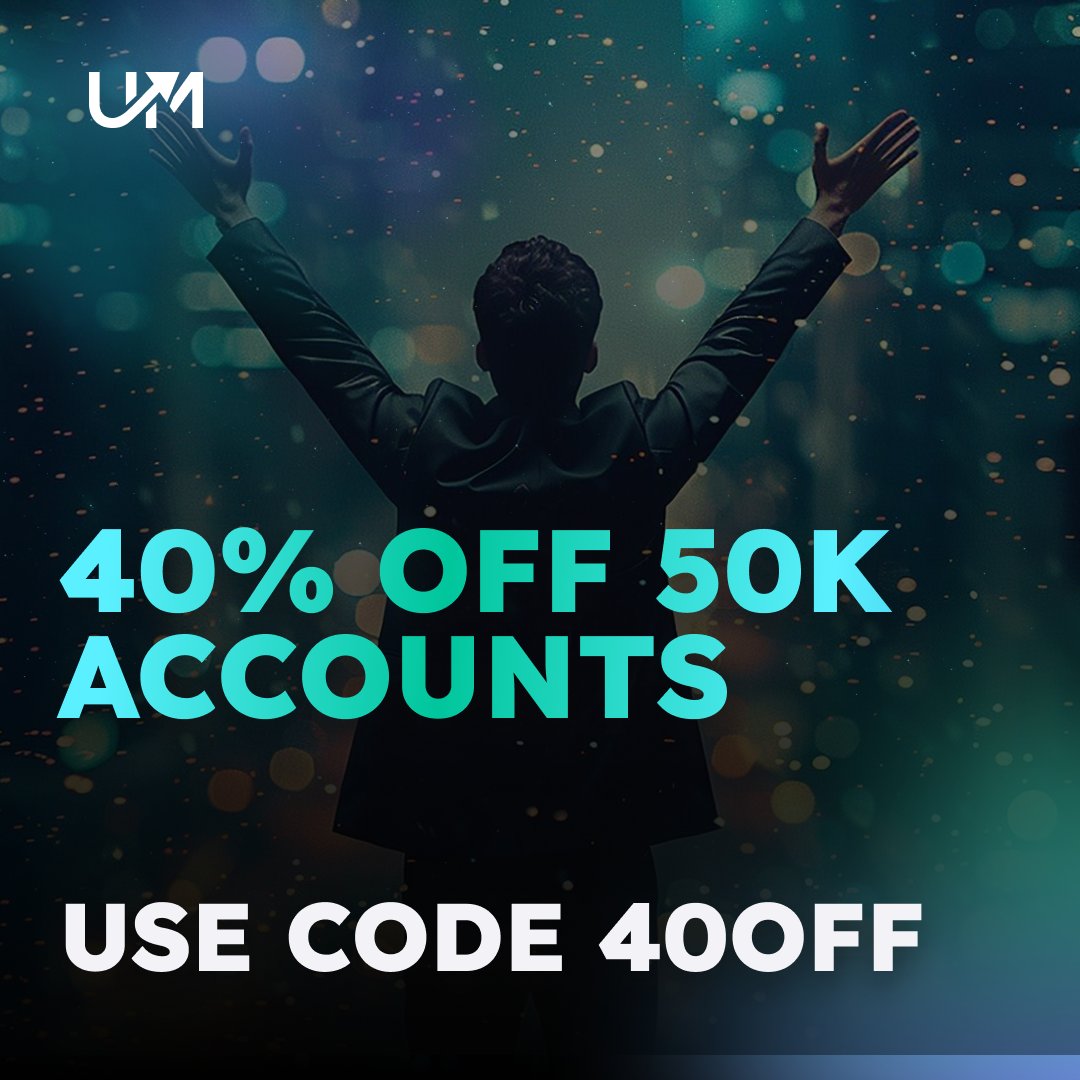 A special promotion for the next 48 hours only
40% off 50k accounts 🙌
85% profit split
Any challenge type 💚

uwmtrading.com