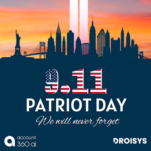 Droisys's tweet photo. Patriot Day is a time to honor the memory of those lost on September 11th and to recognize the bravery of the heroes who responded. 
#PatriotDay #NeverForget #911Memorial #UnitedWeStand #Remember911 #HonorTheHeroes #PatriotsDay #DayOfService https://t.co/yQA8dnYYXM