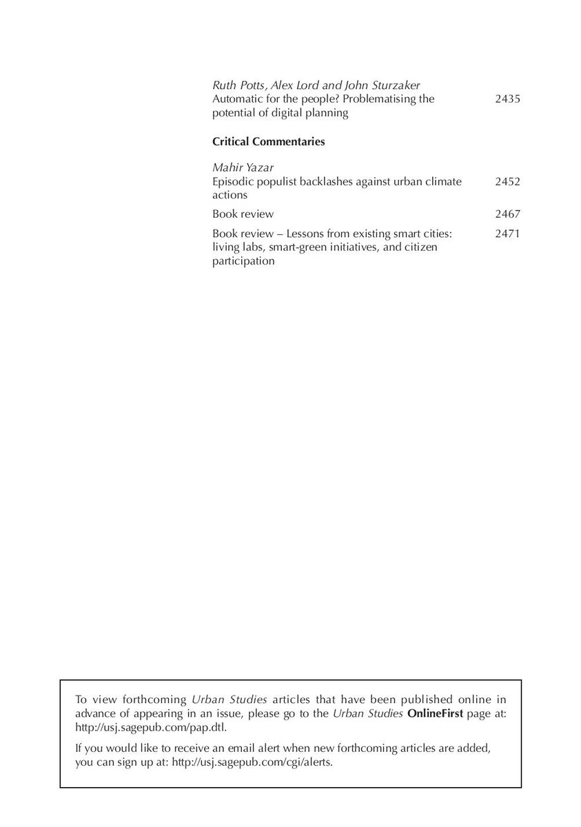 Urban Studies Journal tweet media