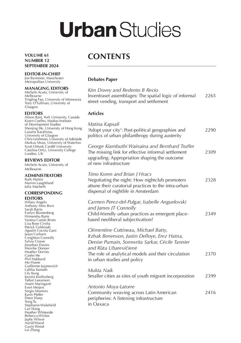 Urban Studies Journal tweet media