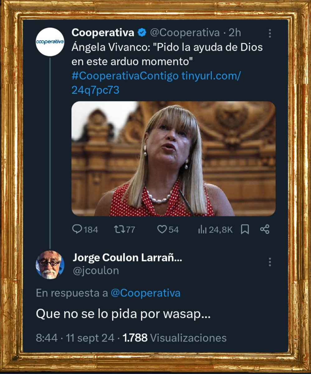 MuseoTuitero's tweet photo. 🖼️«A Dios rogando y por whatsapp coimeando»
Óleo sobre tela, septiembre 2024. https://t.co/NtP8LlUugS
