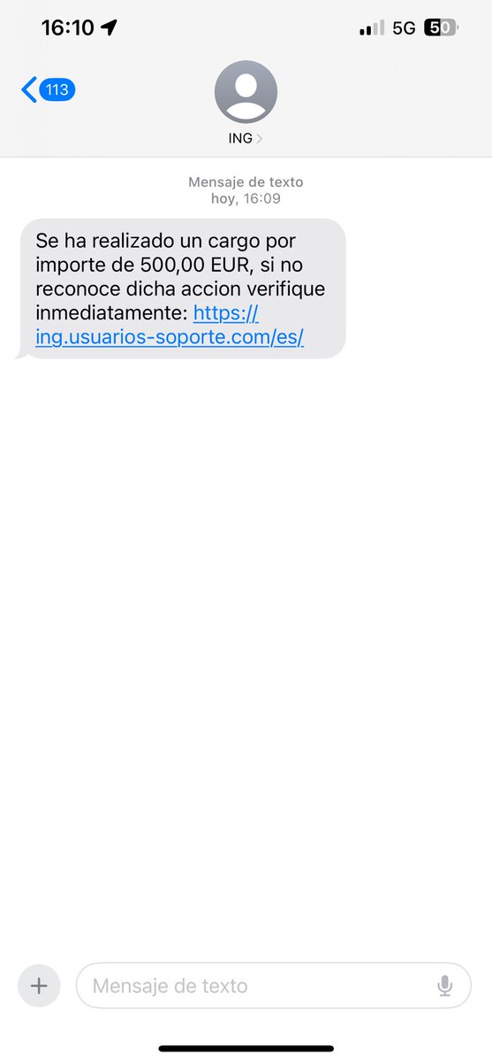 Phishing ING cuidado. ⁦<a href="/ING_es/">ING España</a>⁩