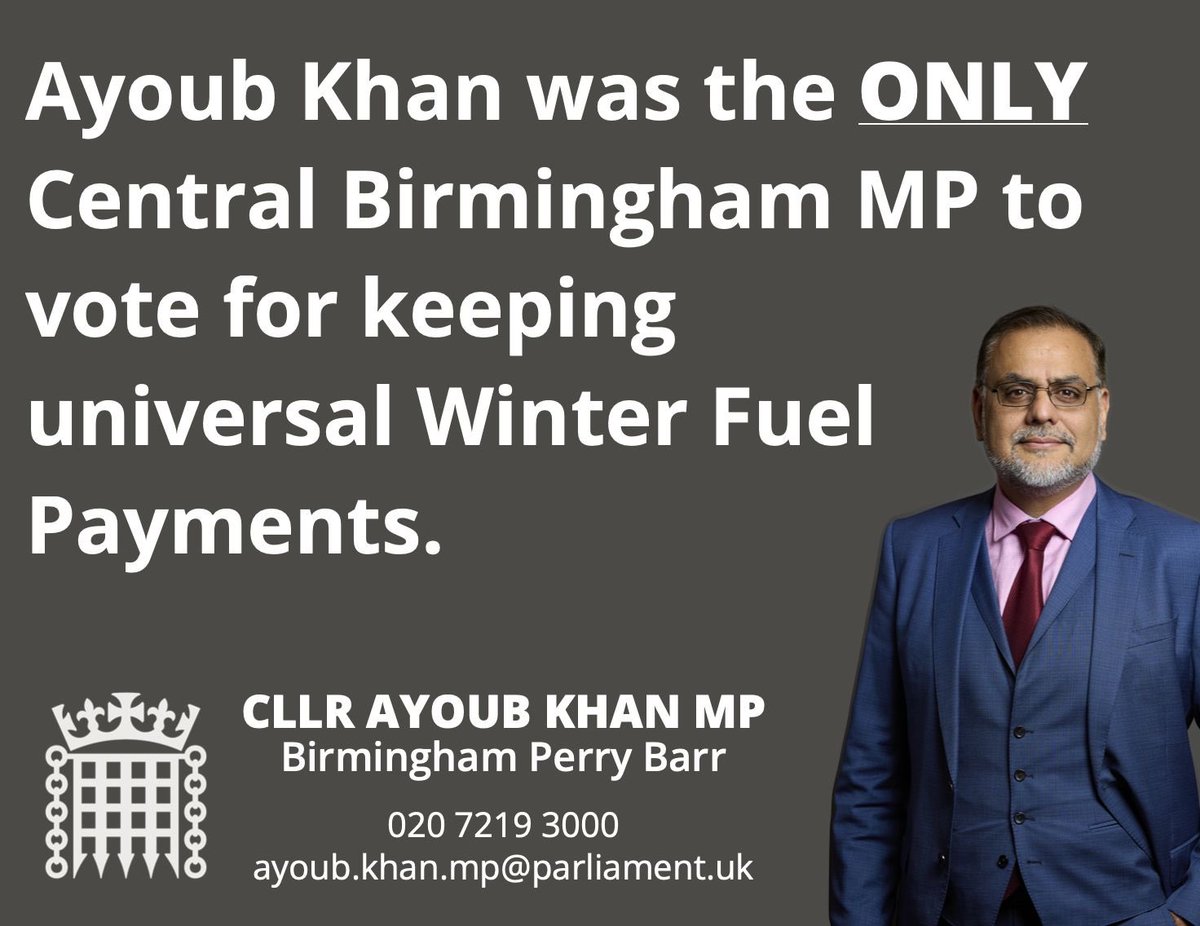 AyoubKhanMP's tweet photo. Labour shamelessly strips vulnerable pensioners from winter fuel payment! https://t.co/yHjGifXHIC