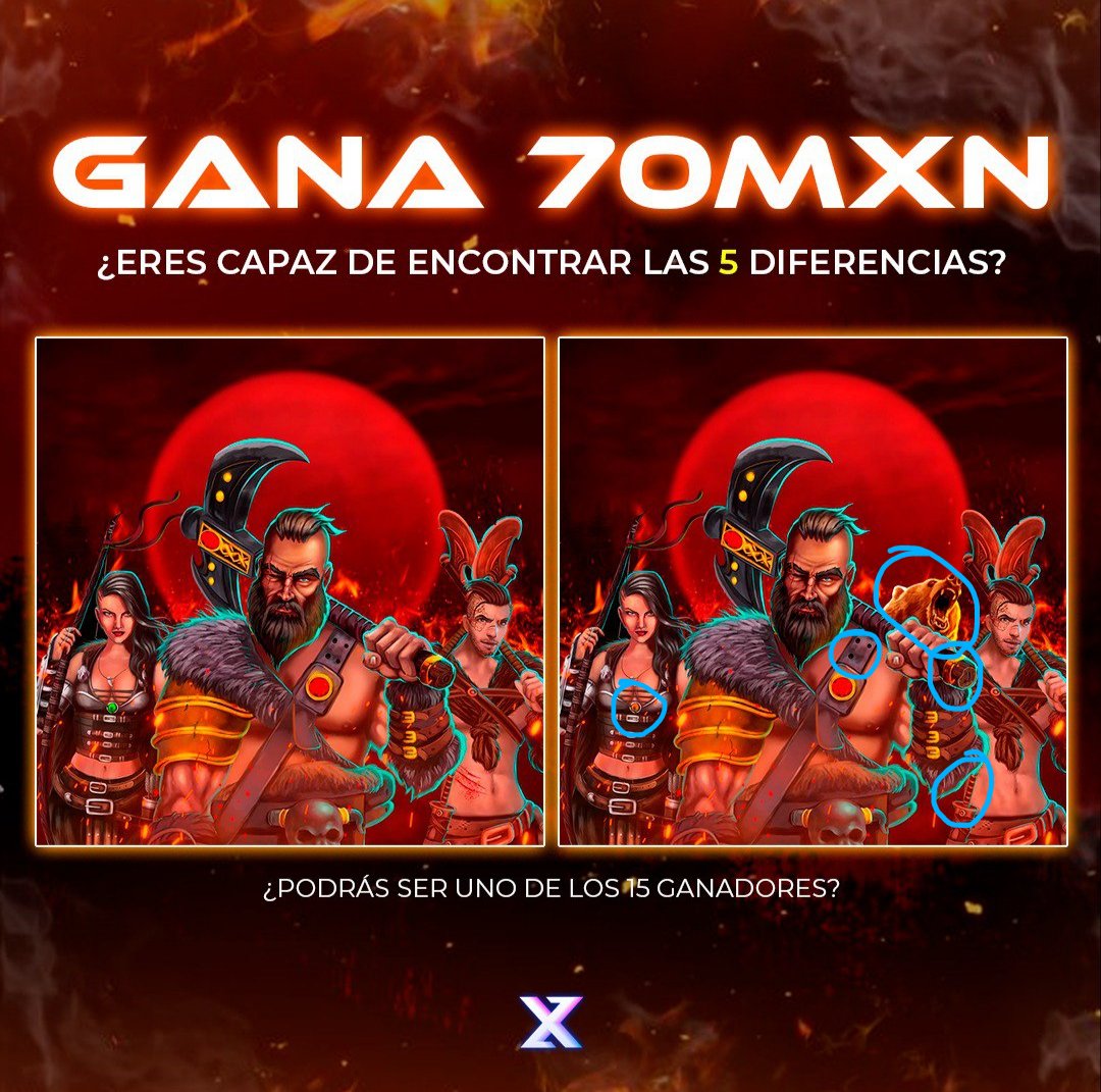 JoseNFMX's tweet photo. @XSINO14 Usuario: JoseNFMX
Díganle al CM que no los ponga tan difíciles.
1, la piedra verde, 2, el mango del hacha, 3, los orificios, 4 el lobo, 5 el rasguño o tatuaje +no se aprecia bien que es). https://t.co/Tz1ZGL9NcB