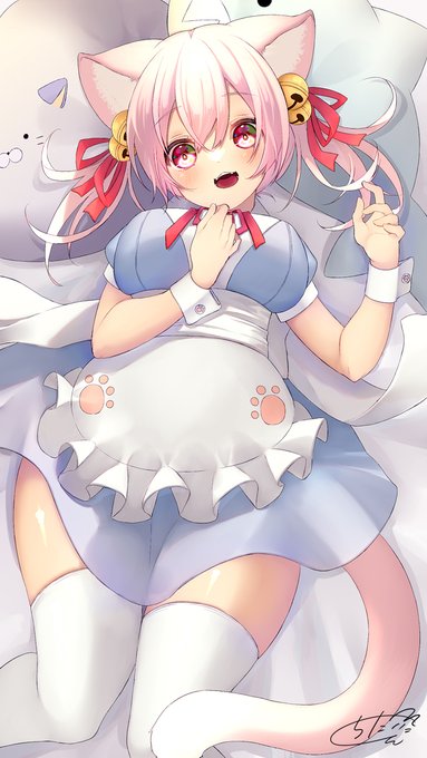 ピンク猫ちゃん描きました🐱 