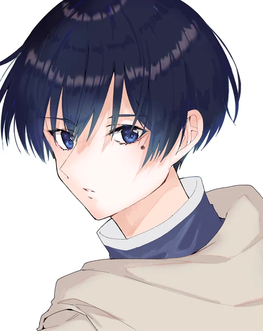 ヒンメルの髪塗ってる途中で黒っぽくしてみたらめっちゃ癖