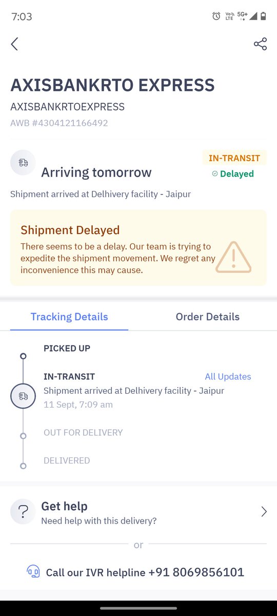 SMSaadQasmi's tweet photo. @delhivery 
@help_delhivery 
Dear sir
It's been quite a long that my shipment is not delivered. It's getting delayed every passing day. There is no response from your side. https://t.co/kelXA3MGHr