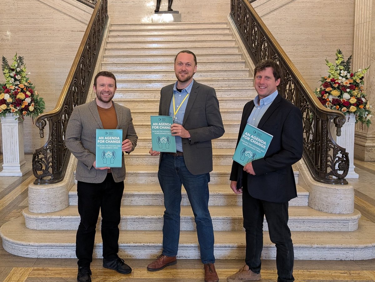 JustinCar1's tweet photo. Productive meeting today with @PMcReynoldsMLA &amp; Andrew McMurray MLA discussing key infrastructure solutions from @CIHNI's report on tackling the housing and homelessness crisis. Collaboration is crucial to addressing the growing need for affordable, sustainable homes. https://t.co/1wEiBc1Rx7