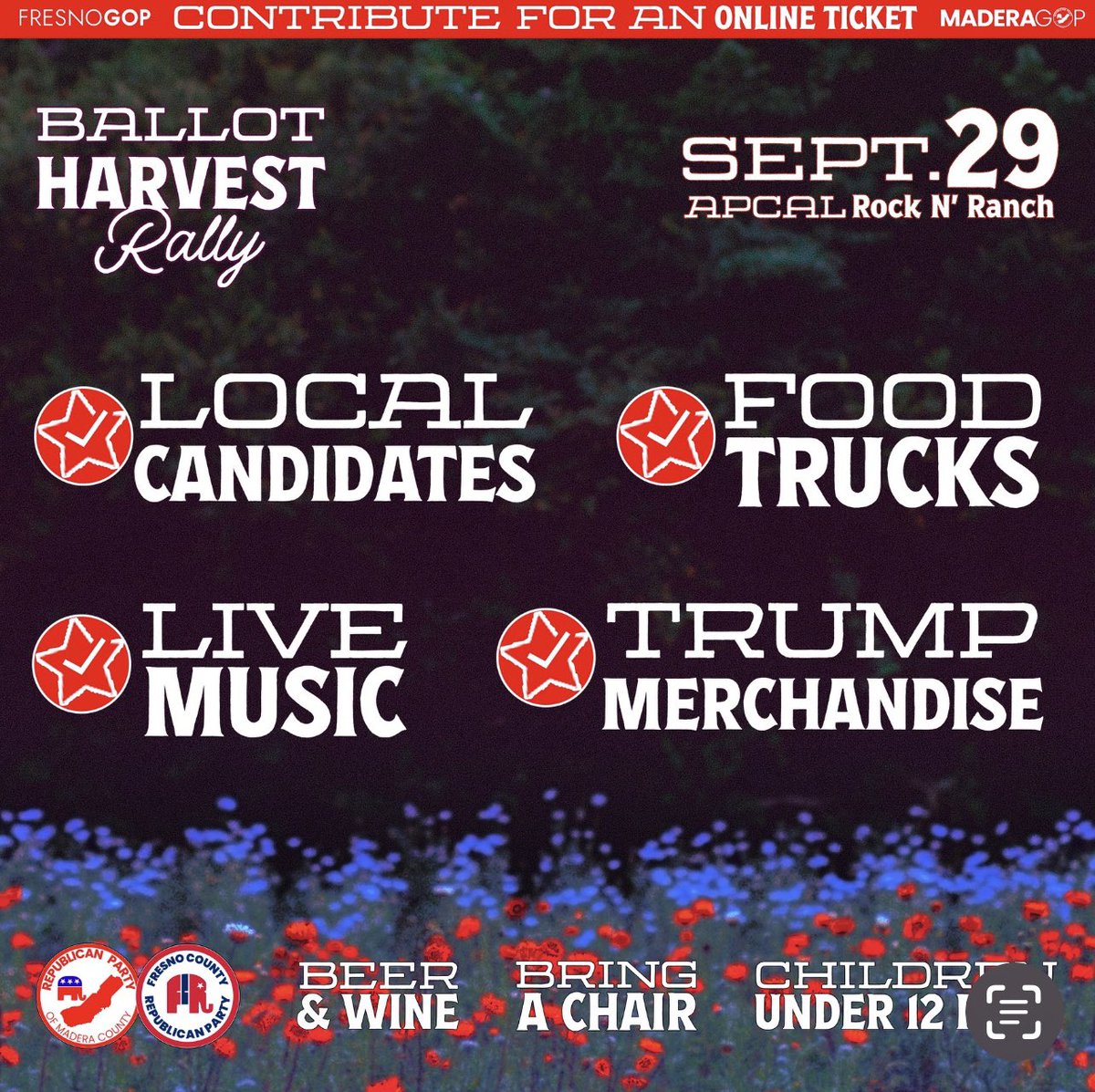 Get your ticket now to the first ever ballot harvest rally in the Central Valley. efundraisingconnections.com/c/MaderaCounty…