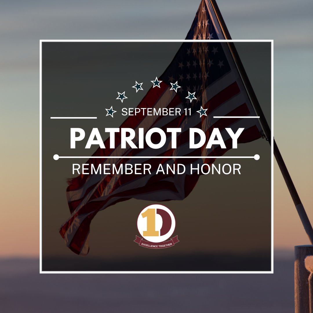 On Patriot Day, we honor the lives lost to the attacks on Sept. 11, 2001. May we never forget their courage and sacrifice on this day of remembrance.