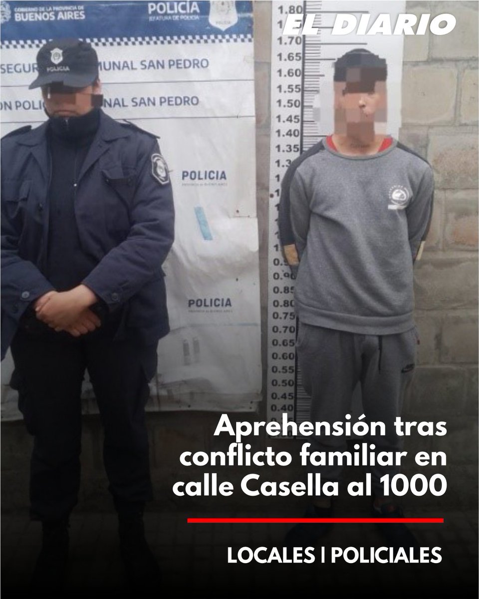 LOCALES | POLICIALES | Aprehensión tras conflicto familiar en calle Casella al 1000
wp.me/p6RhLt-yz3