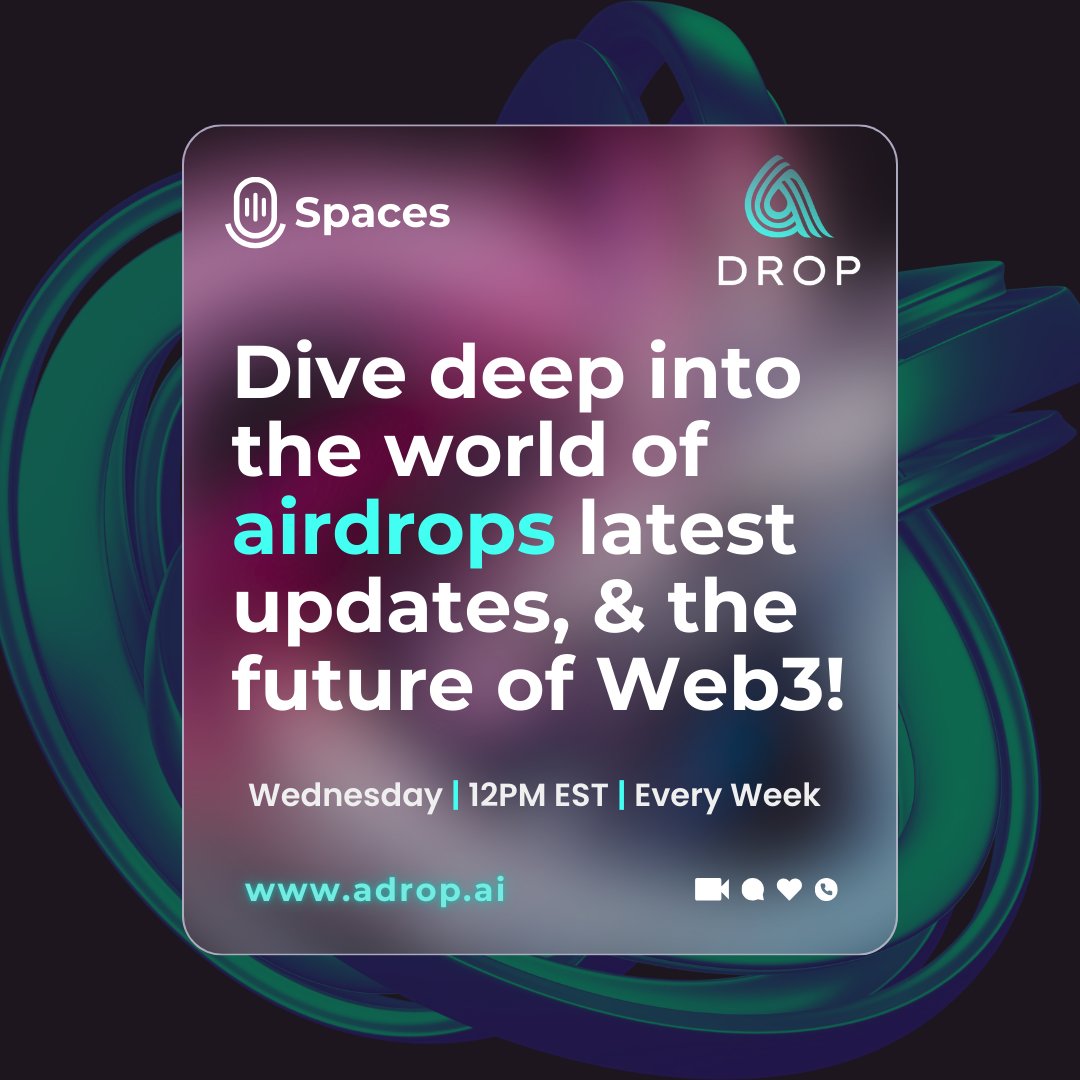 aDrop_ai's tweet photo. 💡 Got questions about the #aDrop app?

Our Weekly AMA today at 12:00 EST is the perfect place to get all your answers! We’ll be covering everything from how to optimize your airdrops to the latest app updates and industry news. 🌐

 https://t.co/8GdqibpbQ9 

#AirdropHunters https://t.co/cW2vNjuWsb