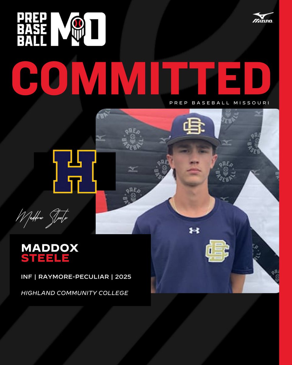 INF Maddox Steele (Raymore-Peculiar, 2025) commits to Highland Community College

👤: loom.ly/4Hxeaic

<a href="/maddoxsteele_/">Maddox Steele</a> | <a href="/RayPecBaseball/">Ray-Pec Baseball</a> | <a href="/HCCscottieBSB/">Scottie Baseball</a>