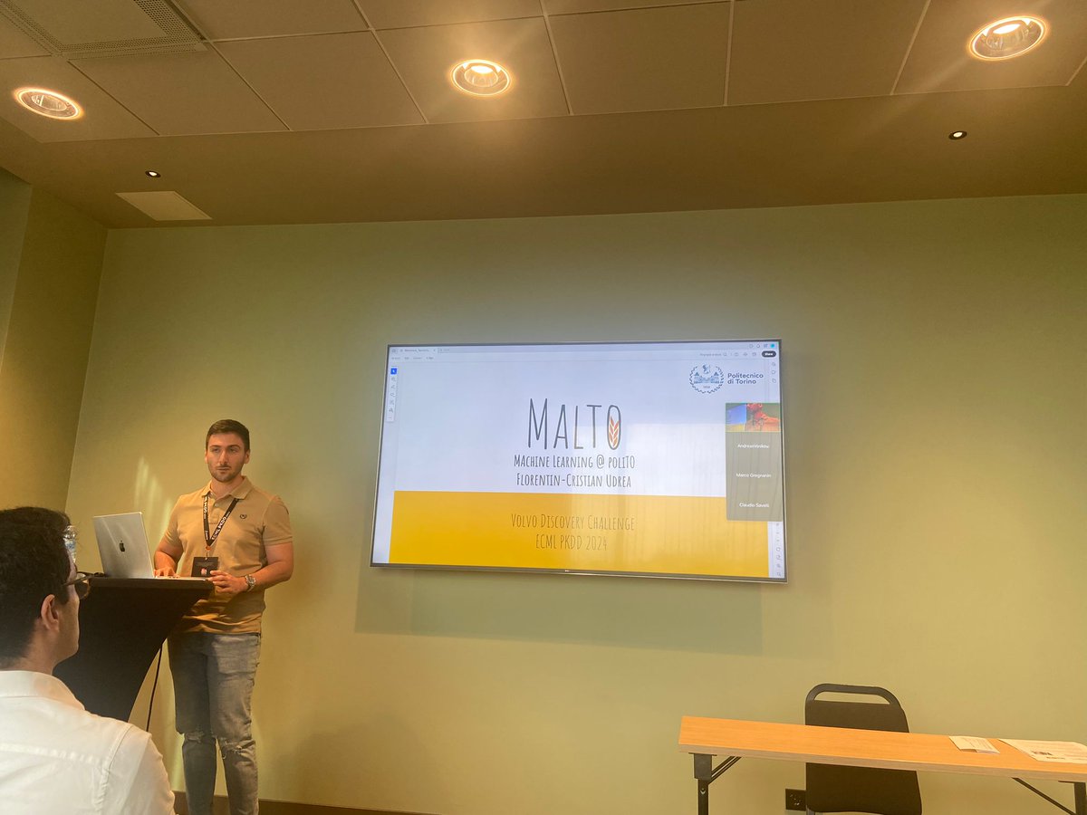 polimalto's tweet photo. 🎉 Exciting News! 🎉
We’re excited to announce that we have secured 3rd place 🥉 in the recent @Volvocars Predictive Maintenance challenge hosted at #ECMLPKDD2024! 🏆
Also, thanks to one of our team members, Florentin Udrea, for presenting our work in Vilnius, Lithuania! 🚀 https://t.co/EEgIXuIJkB