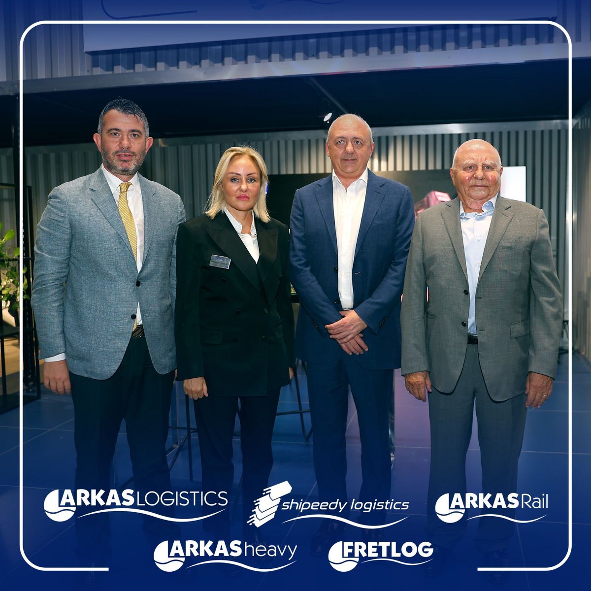 arkas_logistics's tweet photo. Lucien Arkas, Chairman of Arkas Holding, Bernard Arkas, Vice President of Arkas Holding, Diane Arcas Gocmez, Vice President of Arkas Holding, and Onur Gocmez, Arkas Holding Logistics Group President, visited our booth.
#Logistech #Fuarİzmir https://t.co/XzodPWD7Go