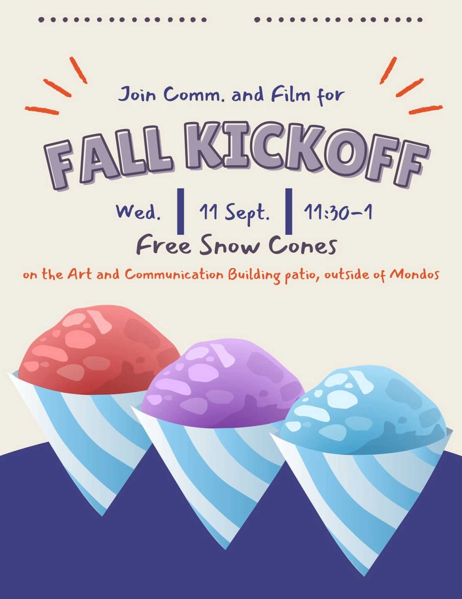 UofMCOMM's tweet photo. It's happening today! Come see us and enjoy a snowcone. #COMMStudyWithUs https://t.co/wPSHDhHrr6