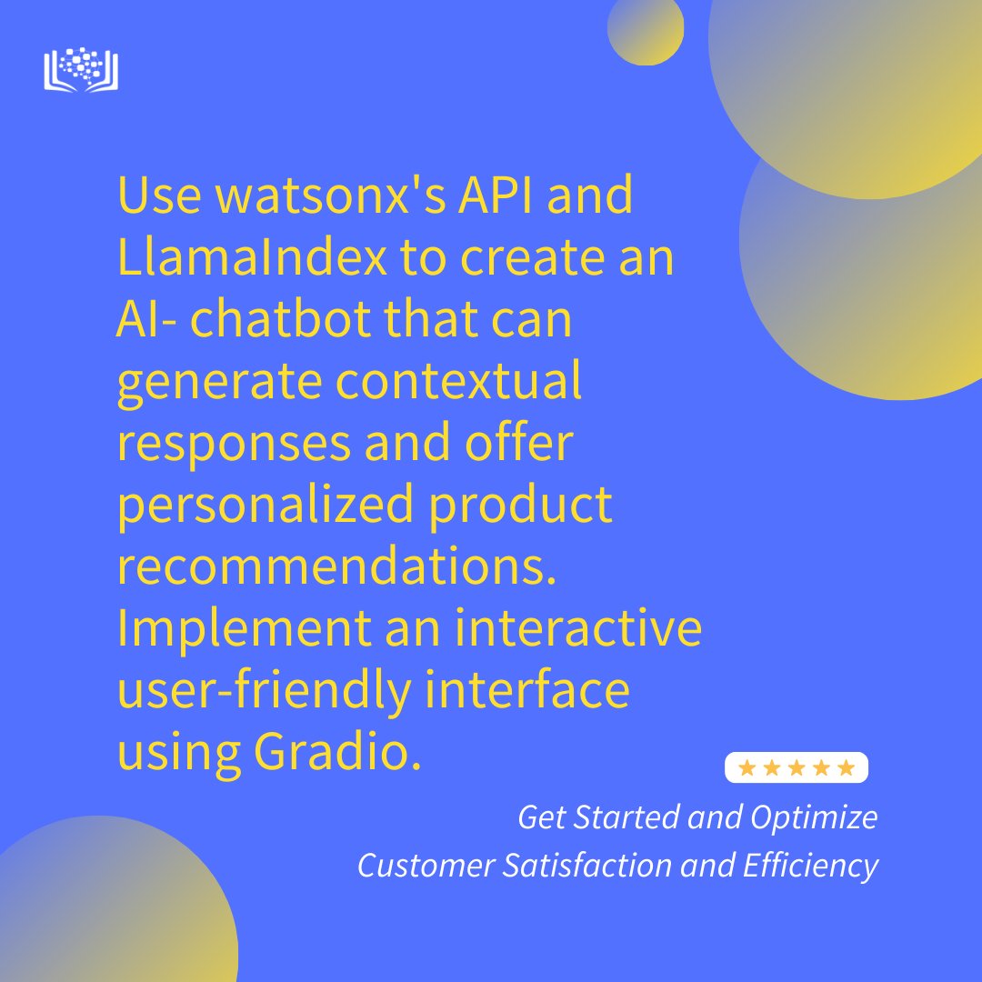CognitiveClass's tweet photo. <50% of online consumers expect a support response within an hour. 🕒
Explore the power of AI to meet this demand with our new #GuidedProject built with WatsonX's API and LlamaIndex .
👉️ Start your project today: https://t.co/iqIbTpIycX
#WatsonX #LlamaIndex #TeachTech https://t.co/UKGfuwprNq