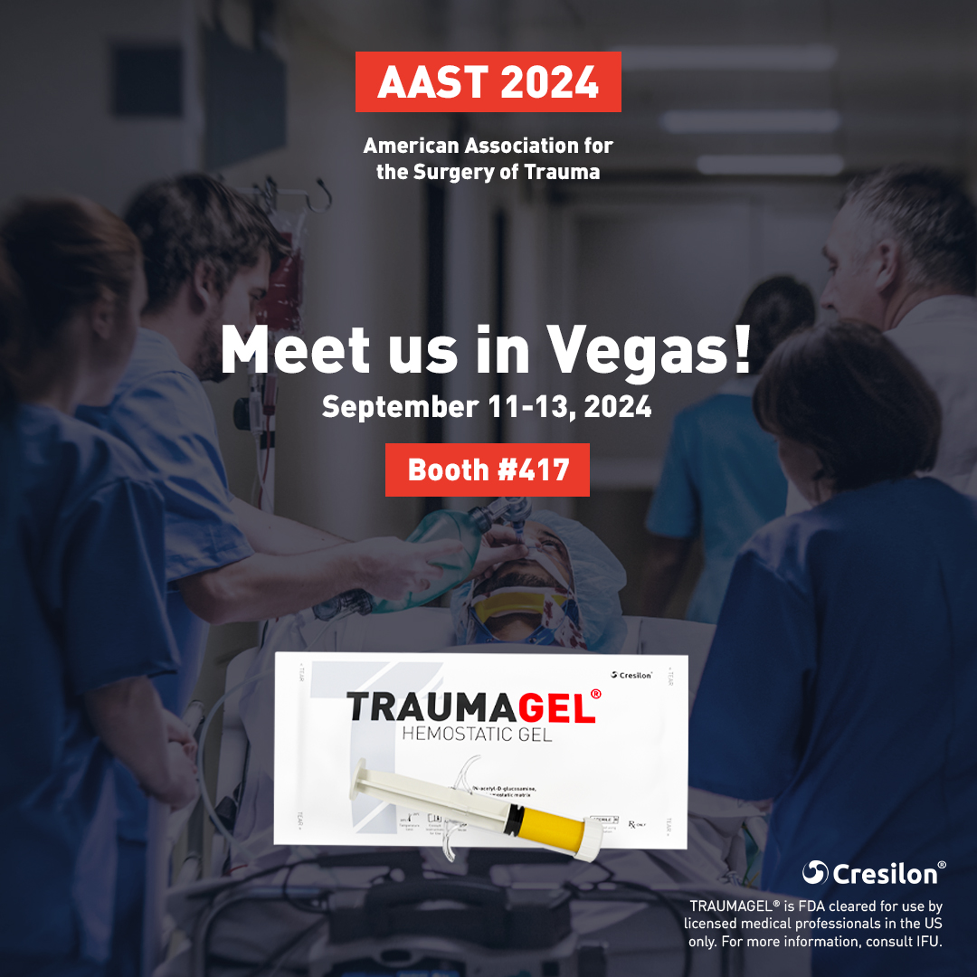 TRAUMAGEL® is a hemostatic gel designed to control moderate to severe bleeding in seconds. Visit us at AAST booth 417 to learn more!

#traumacare #traumasurgeon #biotechnology