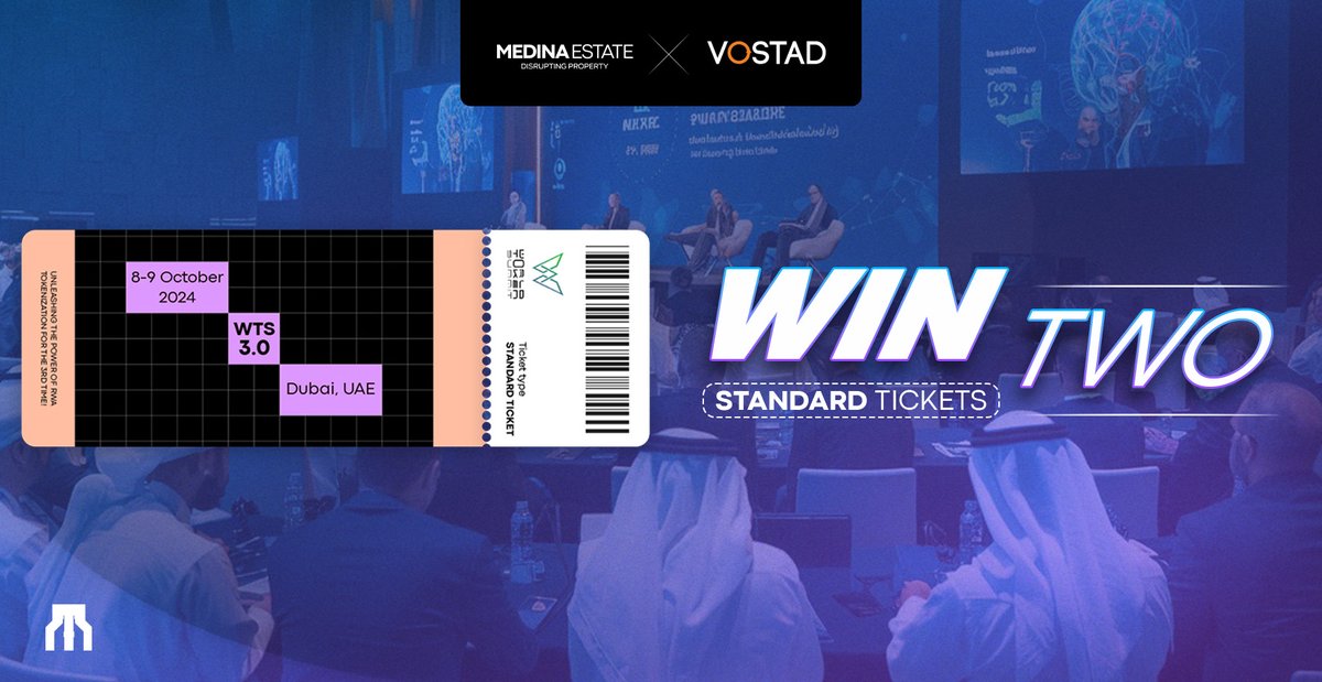 Hey $MED Community! 🤩

We’re thrilled to announce that, in collaboration with Vostad, we’re giving away 2 exclusive tickets to the World Token Summit 3.0 in Dubai! 🚀

This is your chance to attend one of the most important events in tokenization, where industry leaders like
