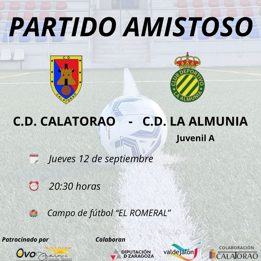 Ya que se tuvo que suspender el partido amistoso contra el Longares, se ha organizado otro amistoso contra La Almunia juvenil. 
Un buen partido para un Juernes cualquiera.
Aupa Cabaxa 🔴🔵