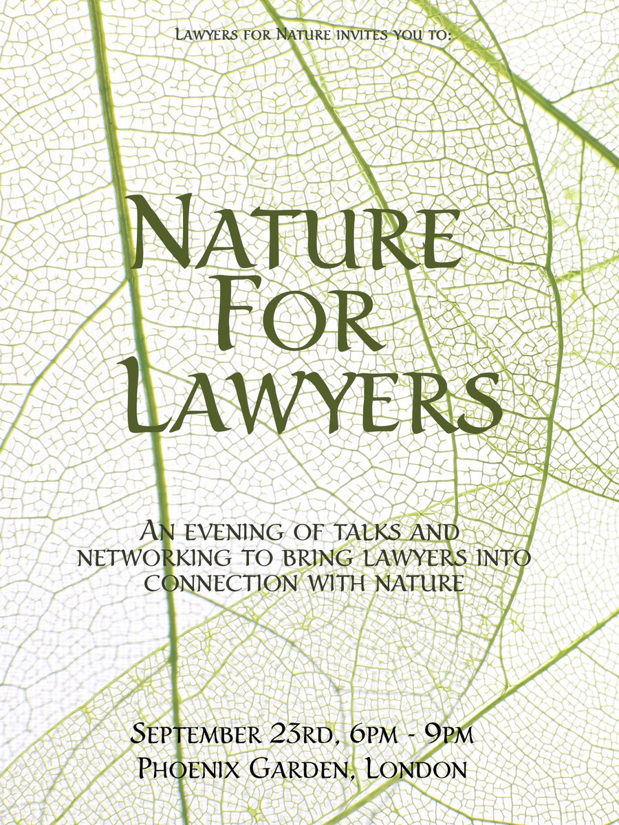 Lawyers for Nature (@lawfornature) on Twitter photo Join us for the first ever Nature for Lawyers event! 
Tickets still available: tickettailor.com/events/lawyers… Join us for the first ever Nature for Lawyers event! 
Tickets still available: tickettailor.com/events/lawyers…