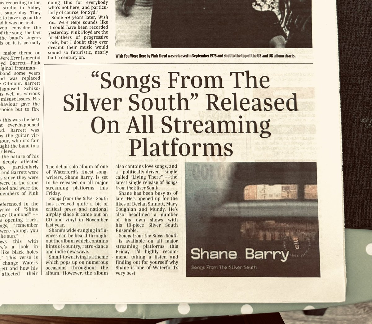 shanebarrymusic's tweet image. This Friday, my album goes live for streaming. Hope you enjoy. I’m now ‘one of Waterford’s finest songwriters’ according to @adamdoheny1 I agree 😂 Here’s my featur in this week’s @munsterexpress