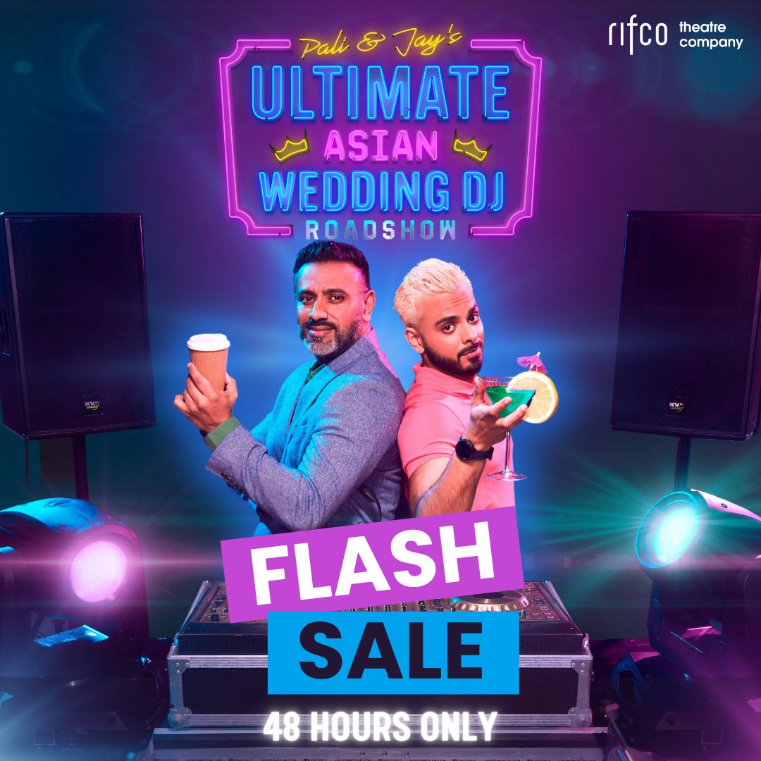 🚨48 HOUR FLASH SALE🚨

Use code ‘DJ20’ for 20% off tickets for the #WeddingDJsPlay tour.

Enter code at checkout. This exclusive discount is only valid for 48 HOURS.

Venues &amp; tickets:
rifcotheatre.com/live-shows/wed…
