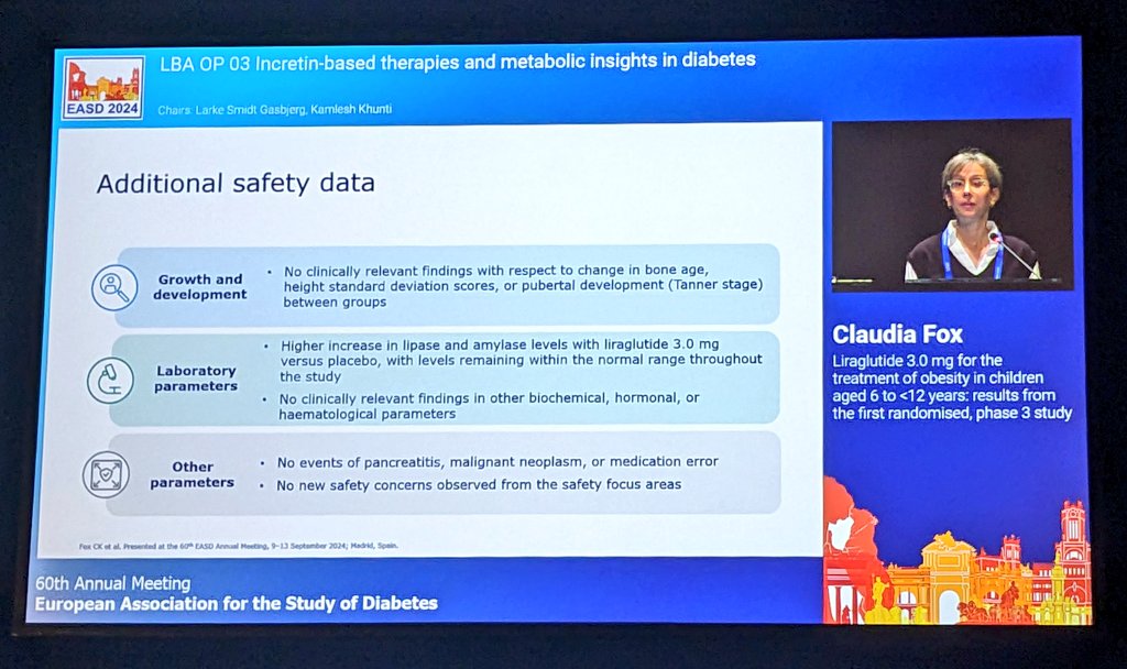 AndroMetabolic's tweet photo. Estudio #ScaleKids en #EASD2024: Eficacia de #liraglutida + cambios del estilo de vida en niñ@s entre 6-12 años con #obesidad (vs. sólo CEV):
1️⃣ 46% de 👦👧 ⬇️ >5% del peso y 35% ⬇️ >10%
2️⃣ Δ Z-Score del IMC = -0.70💪🏼
3️⃣ Segura y se toleró bien
https://t.co/VVHwL3VypS
vía @NEJM https://t.co/6SypigQZHV
