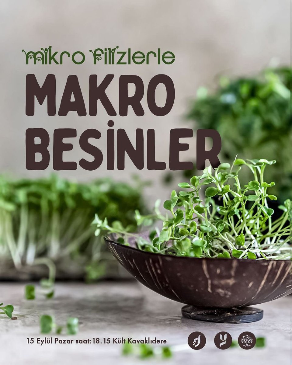 AnimalSaveTR's tweet photo. 15 Eylül Pazar günü saat 18.15’te, sizleri @KultKavaklidere ‘de gerçekleşecek Mikro Filizlerle Makro Besinler Atölyesi’ne davet etmekten mutluluk duyuyoruz!🌿🤍

Doğal besinler ve lezzetli tariflerle dolu bu keyifli atölyede, mikro filizlerin gücünü keşfederken, sağlıklı ve besleyici tarifler hazırlamayı öğreneceksiniz. Hem bilgilenmek hem de lezzetli yiyeceklerle güzel vakit geçirmek için kaçırılmayacak bir etkinlik!
Katılımınızı bekliyoruz. 🌎🙌🏻

#mikrofiliz #mikrofilizler #ankaravegan #veganankara