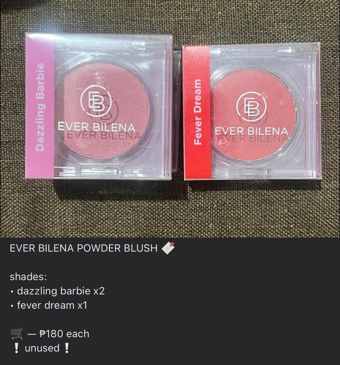 wonmieu's tweet photo. WTS LFB PH ❕ 
🛒 — decluttering / 
preloved makeup

↳ details on each photo

mod: jnt direct
mop: gcash
loc: zambales 

open thread 🪡. . . https://t.co/PPVIjzDE9z