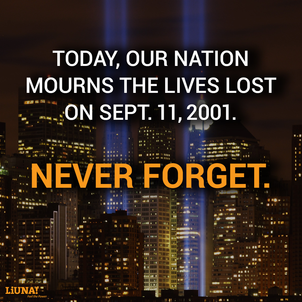 Today, please take a moment to remember those who lost their lives on September 11th, and to honor the first responders who bravely sacrificed their lives to save others.

We must never let the tragic events of that day be forgotten. #911 #NeverForget #UnitedWeStand